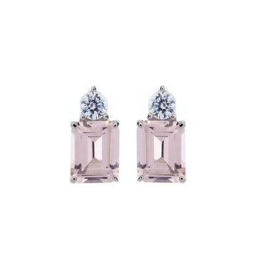 Elizabeth Blush Baguette CZ Studs Sybella 