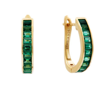 Emerald Green CZ Hoop Earrings Sybella 