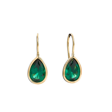 Emerald Green Teardrop CZ Earrings Sybella 