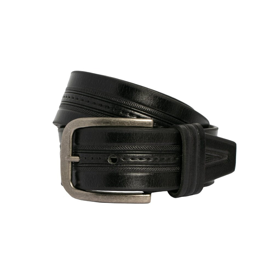 Emerton Embossed Leather Belt Belt Loop Leather Co Black S 