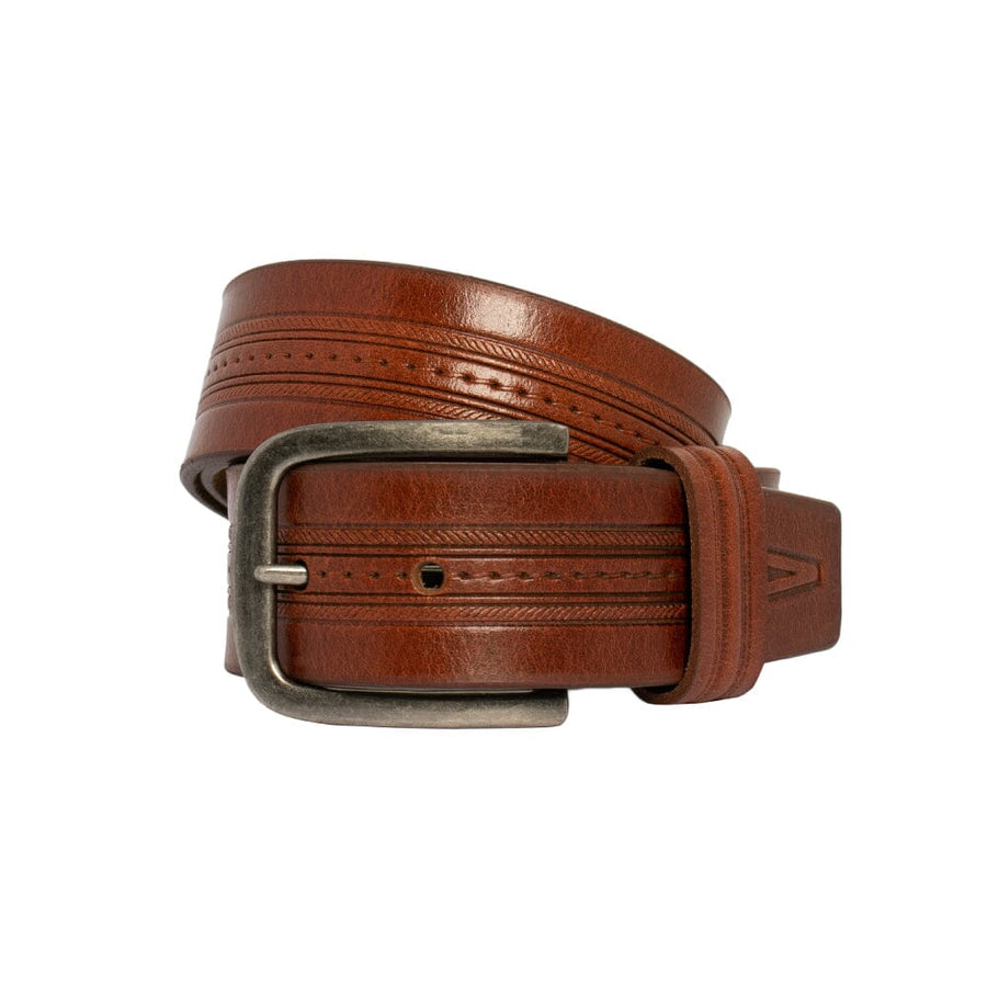 Emerton Embossed Leather Belt Belt Loop Leather Co Tan S 