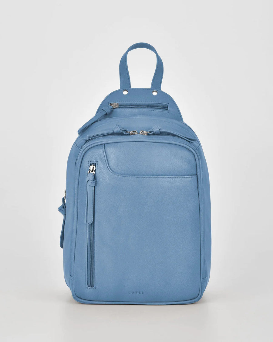 Emma (Small) Leather Backpack Backpack Gabee Powder Blue 