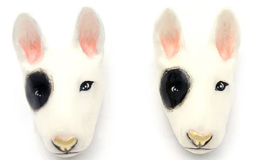 English Bull Terrier Earrings Good After Nine TH 
