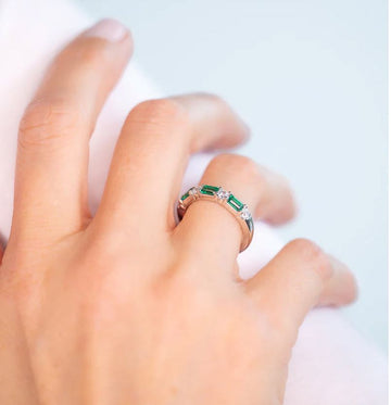 Eternal Emerald Green & White CZ Ring Sybella 
