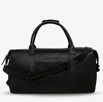 'Everything I Wanted' Leather Travel Bag Travel Bag Status Anxiety Black 