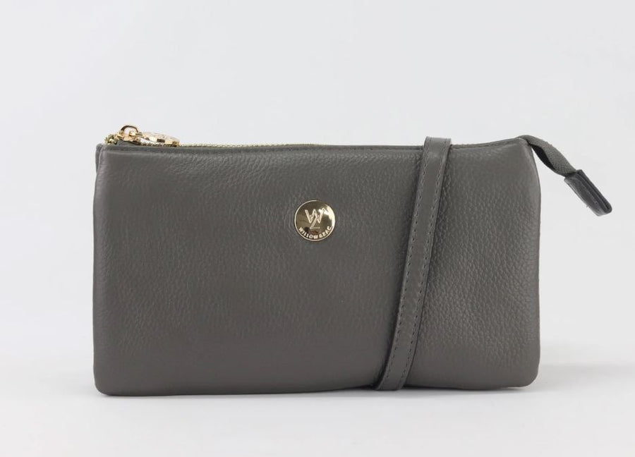 Evie Pebbled Leather Bag - Monochrome Tones Bag Willow & Zac Dark Grey 