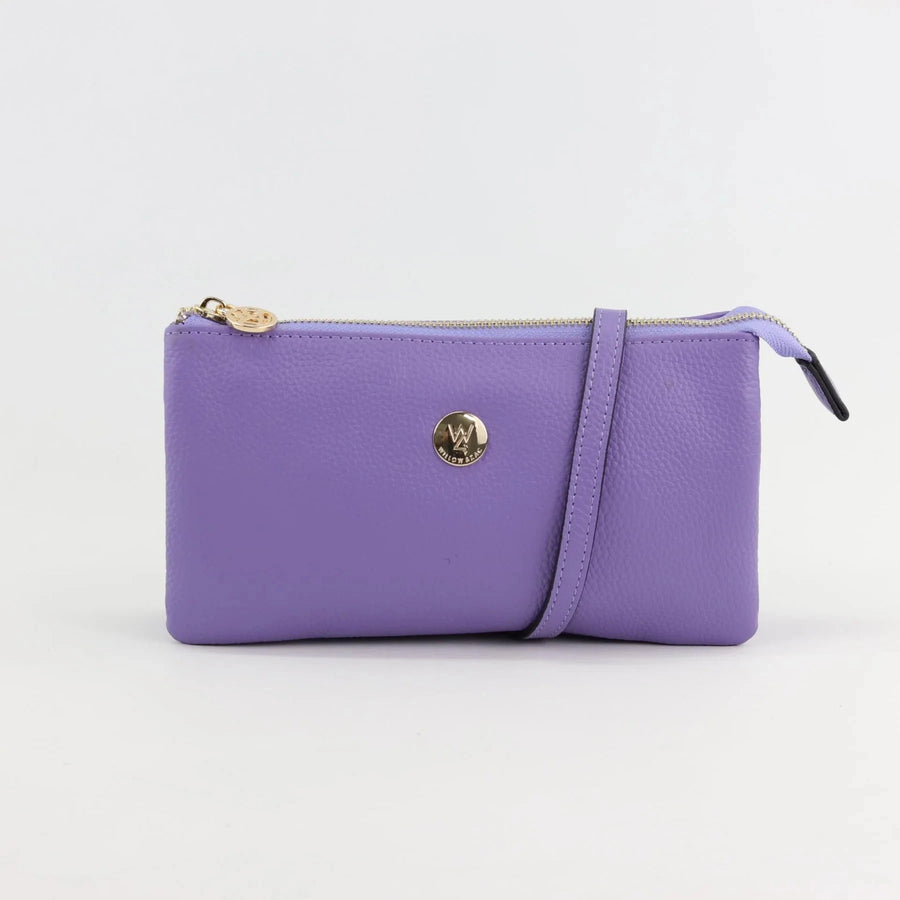 Evie Pebbled Leather Bag - Pink & Purple Tones Bag Willow & Zac Amethyst 