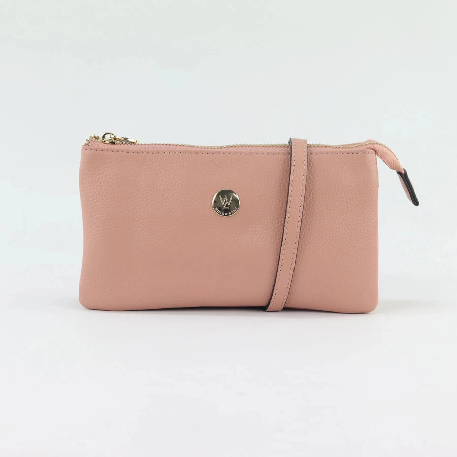 Evie Pebbled Leather Bag - Pink & Purple Tones Bag Willow & Zac Peachy Pink 