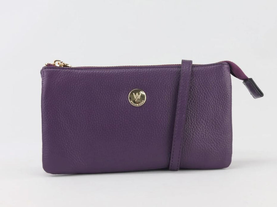 Evie Pebbled Leather Bag - Pink & Purple Tones Bag Willow & Zac Plum 