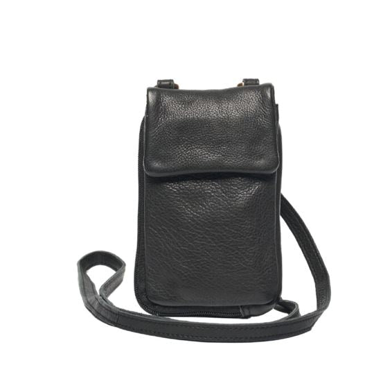 Faith Leather Cross-Body Pouch Bag Bag Oran Black 
