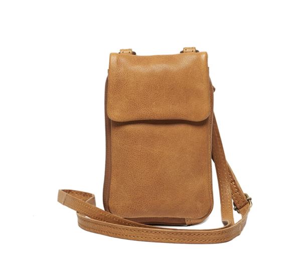 Faith Leather Cross-Body Pouch Bag Bag Oran Tan 