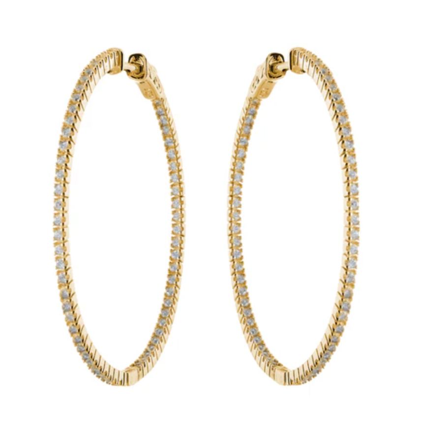 Fine CZ Hoops 40mm Necklace Sybella CZGP 