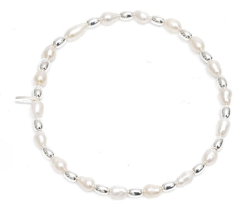 Fine Silver Pearl Bracelet Accessories Gammies SILVER 