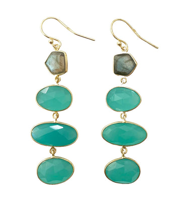 Firenze Steps Chalcedony Earrings Earrings Gems and Craft 