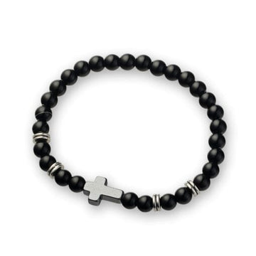 Flagstaff Cross Beaded Bracelet Men's Jewellery DPI Jewellery 