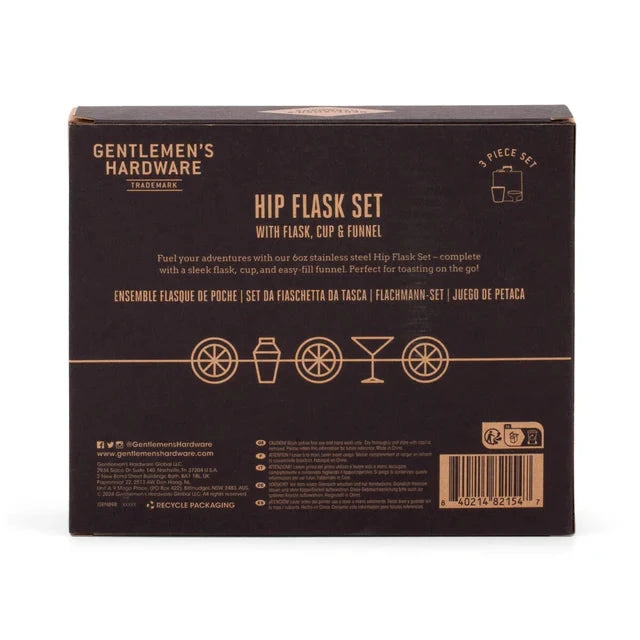 GH Hip Flask Set Men's Gifts Gentlemen's Hardware 