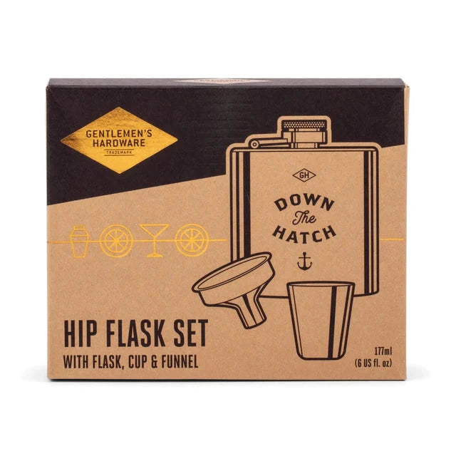 GH Hip Flask Set Men's Gifts Gentlemen's Hardware 