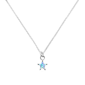 Gigi Opalite Star Necklace Accessories Gammies Blue SIL 