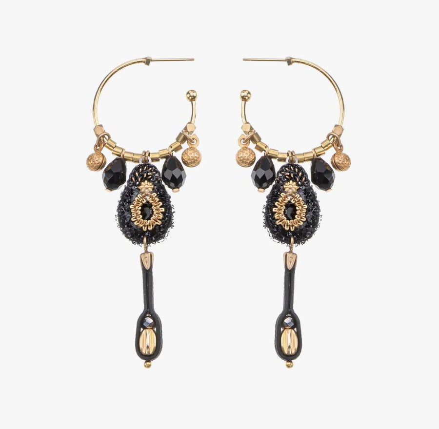 Gilded Black Hoop Earrings Earrings Ayala Bar 