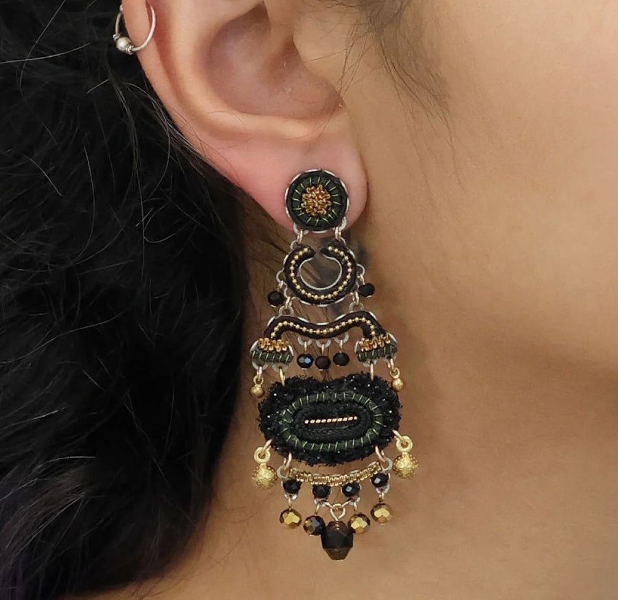 Gilded Black Lanore Earrings Earrings Ayala Bar 