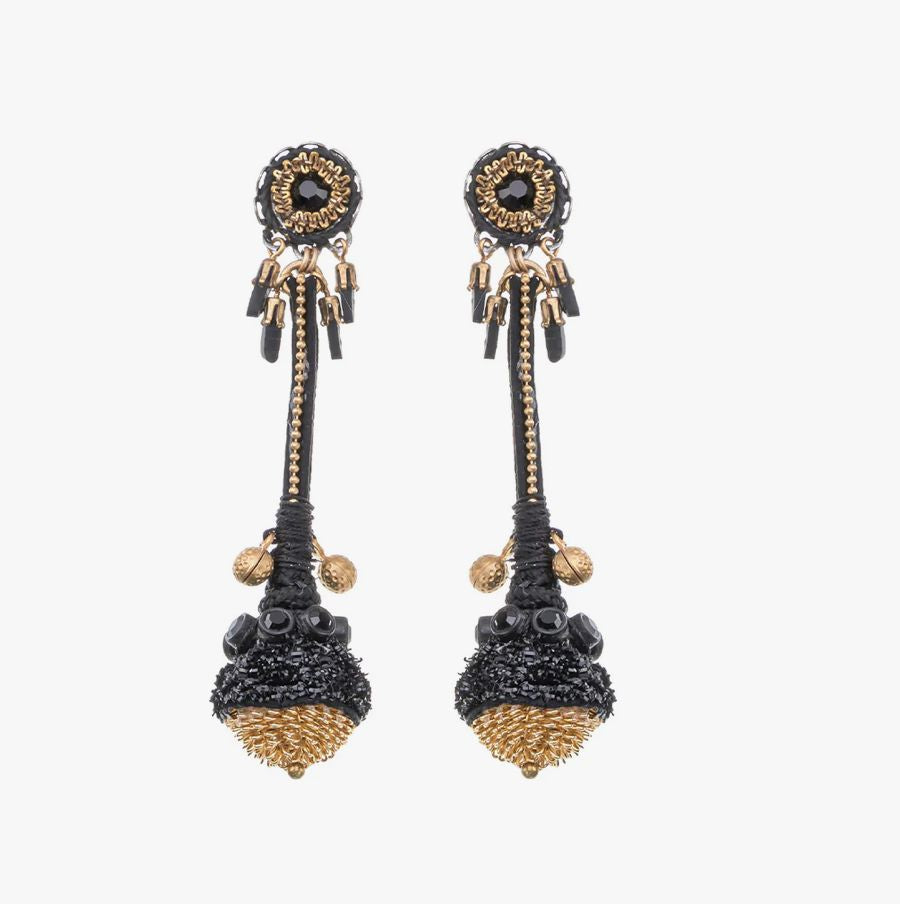Gilded Black Long Earrings Earrings Ayala Bar 
