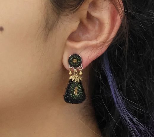 Gilded Black Noctura Earrings Earrings Ayala Bar 