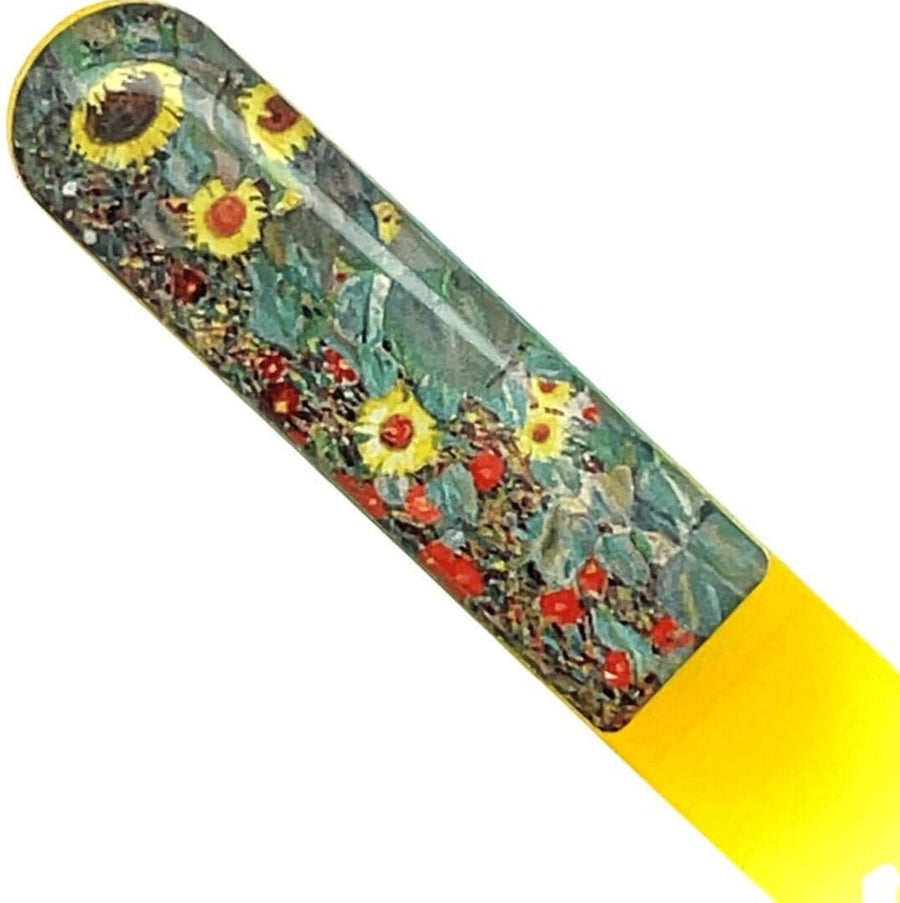 Glass Nail File Accessories World Collection Farm Garden with Sunflowers - Gustav Klimt 