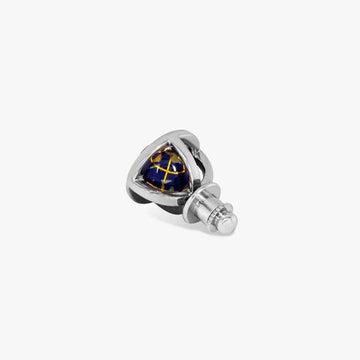 Globe Cage (Lapis) Pin by Tateossian Men's Jewellery Gusto Clothing & Design Pty Ltd 
