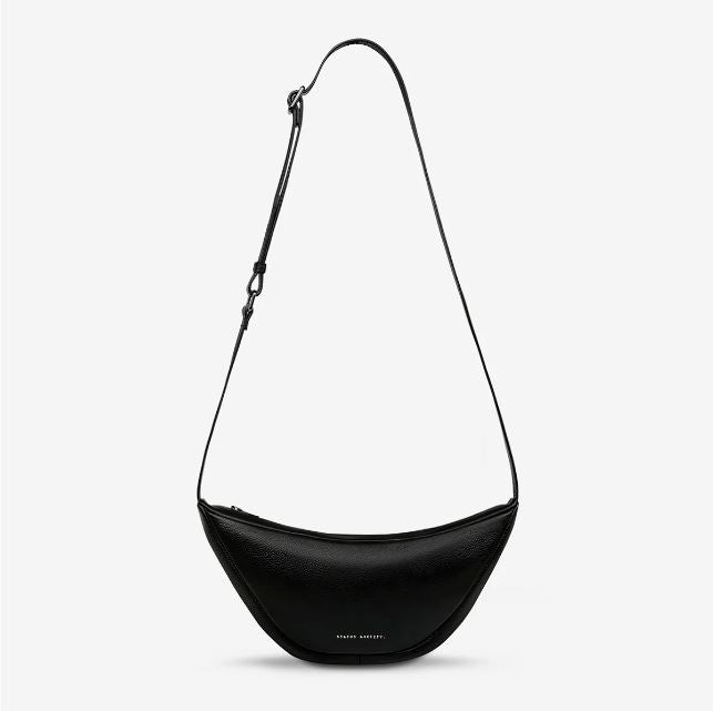 'Glued to You' Leather Shoulder Bag Handbags Status Anxiety Black 