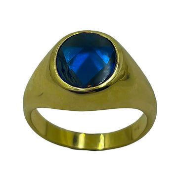 Gold Blue Spinel Oval Ring Gold jewellery Paterson Fine Jewellery 