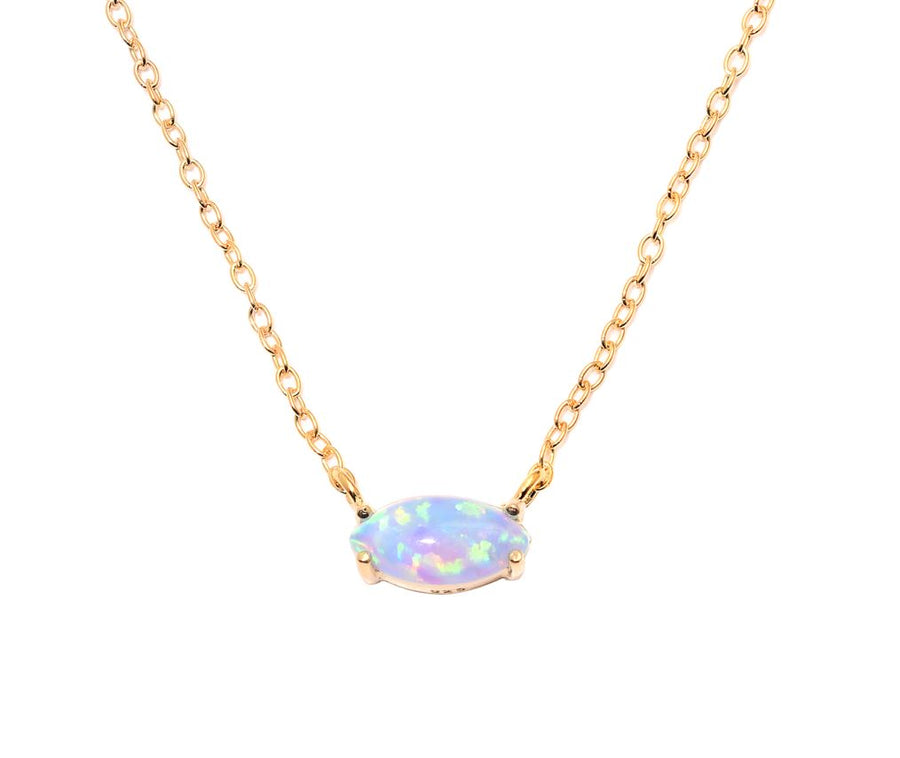 Gold Opalised Eye Necklace Gammies Blue opal 