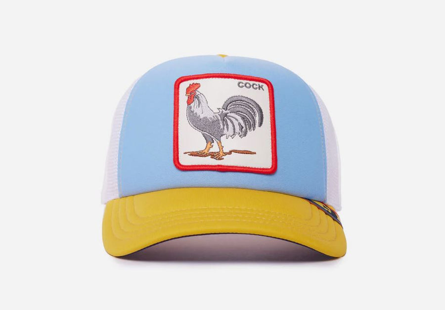 Goorin Bros Trucker Cap - The Rooster Cap LUFEMA Light Blue & Yellow 