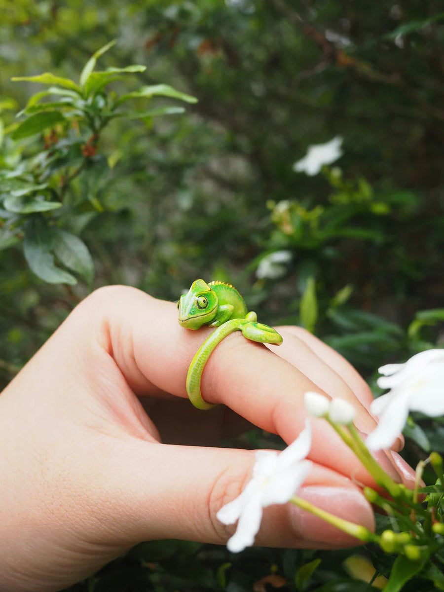 Green Chameleon Ring Jewellery Good After Nine TH 