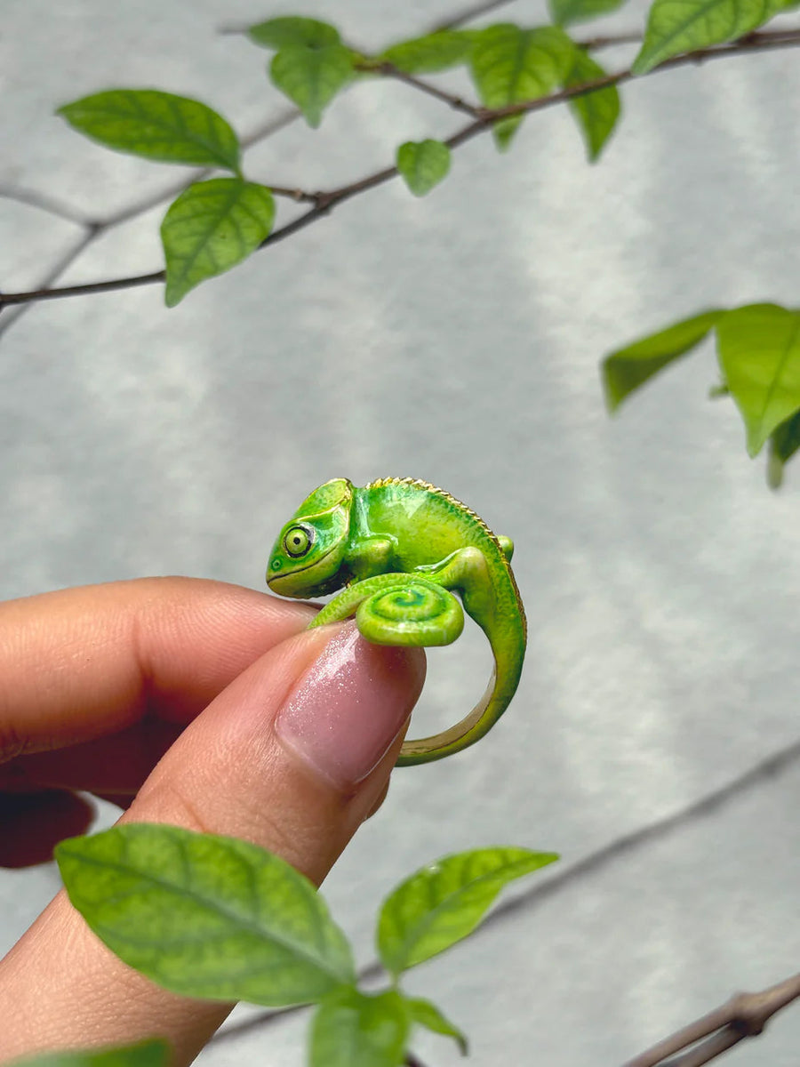 Green Chameleon Ring Jewellery Good After Nine TH 