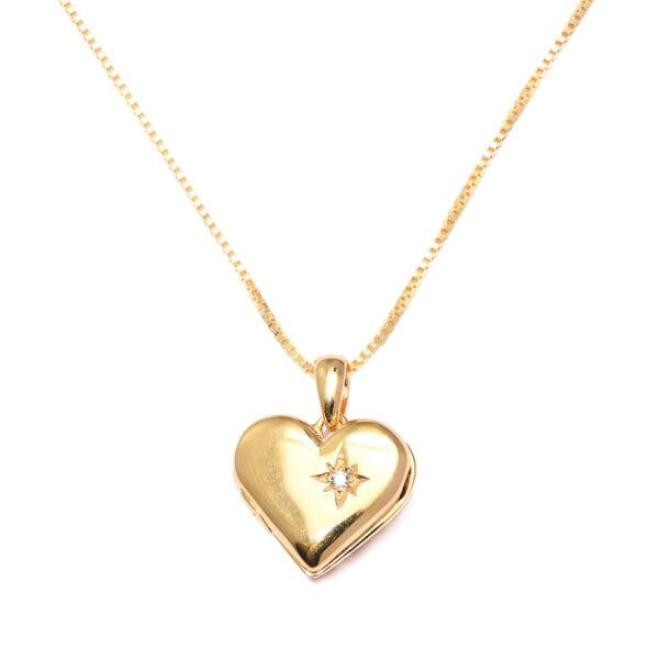 Hallie CZ Heart Locket Necklace Accessories Gammies GP Sil 