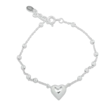 Heart & Ball Silver Bracelet Bracelet Rainbow Silver 