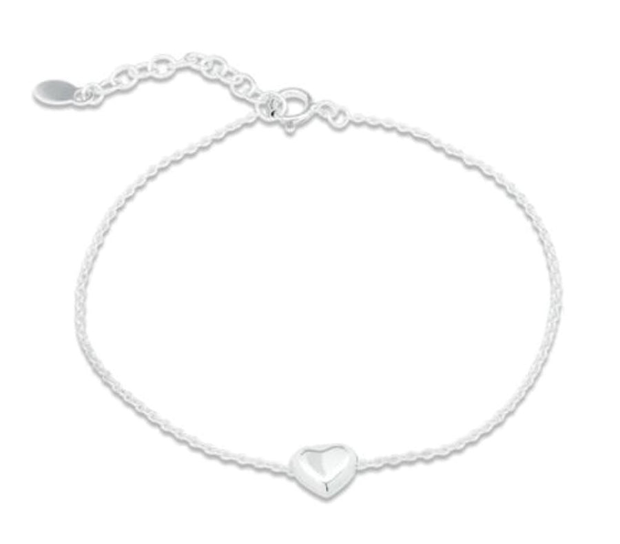 Heart on Chain Silver Bracelet Bracelet Rainbow Silver 