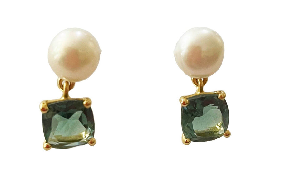 Heiress Pearl & Drop Gem Earrings Gems and Craft 