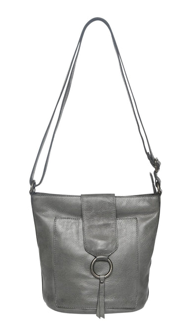 Honoria Leather Crossbody Bag Handbag Modapelle Steel Grey 