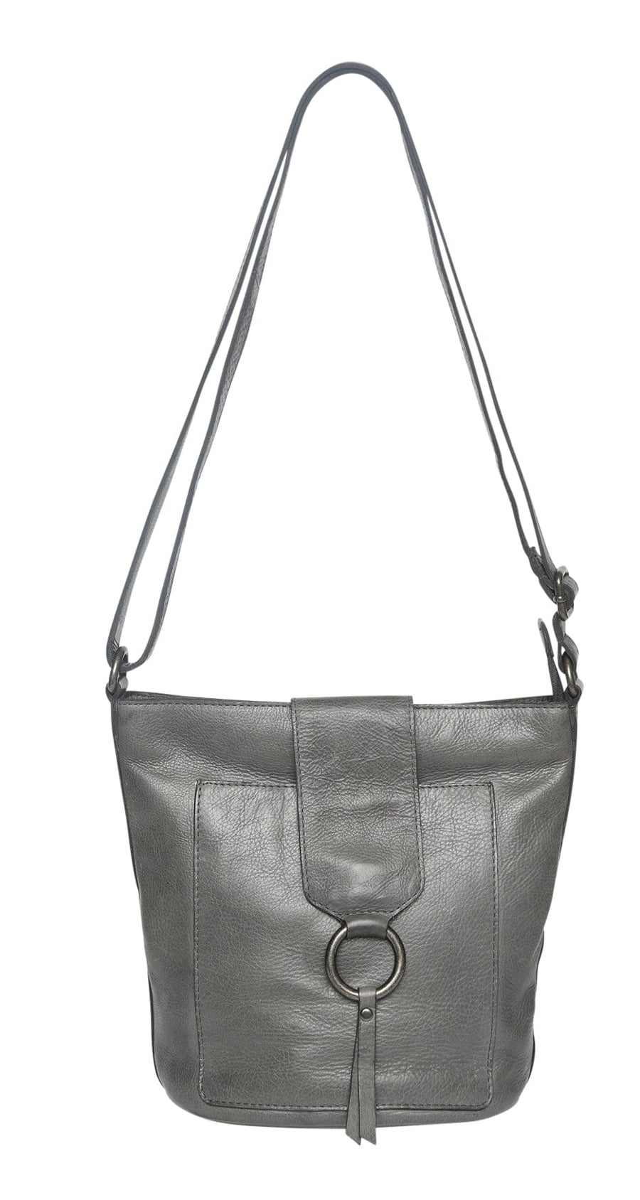 Honoria Leather Crossbody Bag Handbag Modapelle Steel Grey 