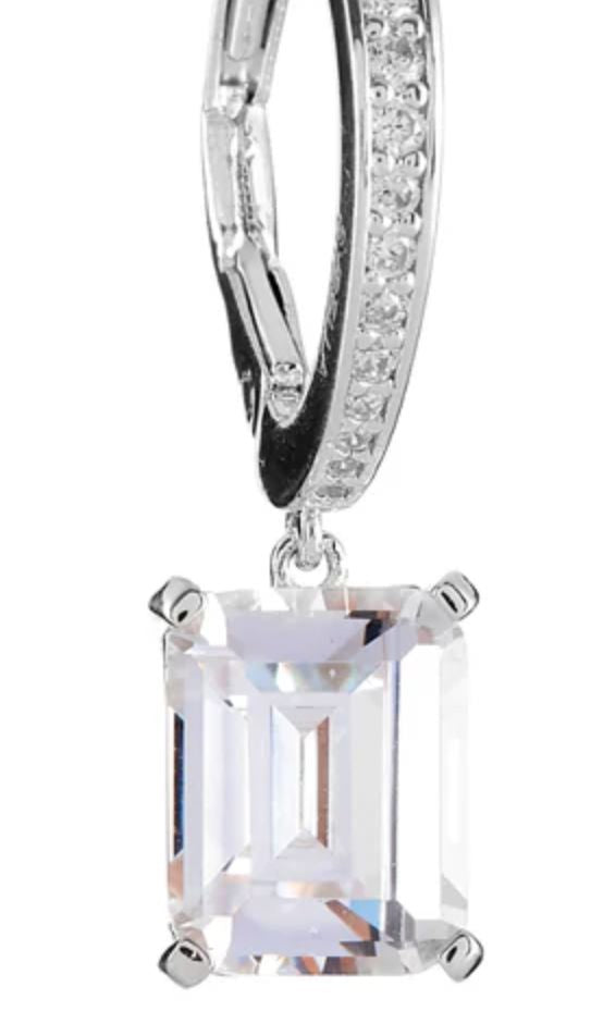 Hoop with Baguette CZ Drop Sybella 