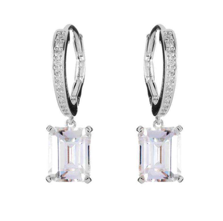 Hoop with Baguette CZ Drop Sybella SILRH 