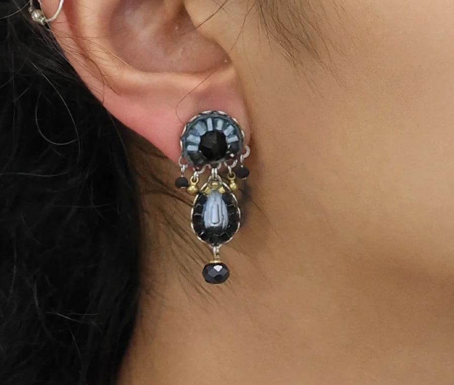 Indigo Ayesha Earrings Necklace Ayala Bar 