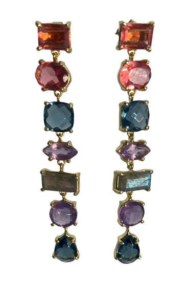 Interconnected Gemstone Multi Drop Earrings Earrings Gems and Craft 