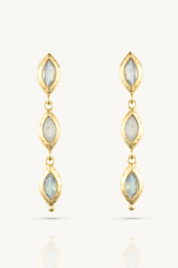 Isabella Marquise Moonstone Gold Earrings ToniMay 