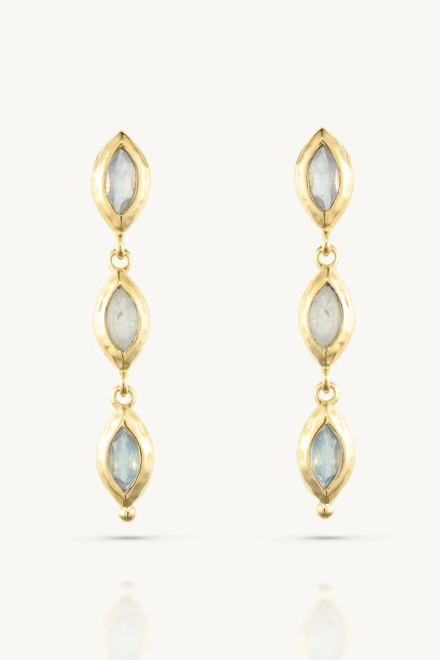 Isabella Marquise Moonstone Gold Earrings ToniMay 