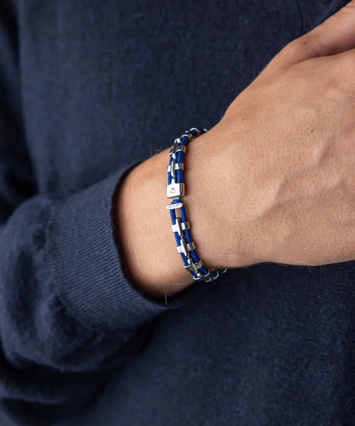 Jazzy James Rope Bracelet - Cobalt | Silver Jewellery Antell 