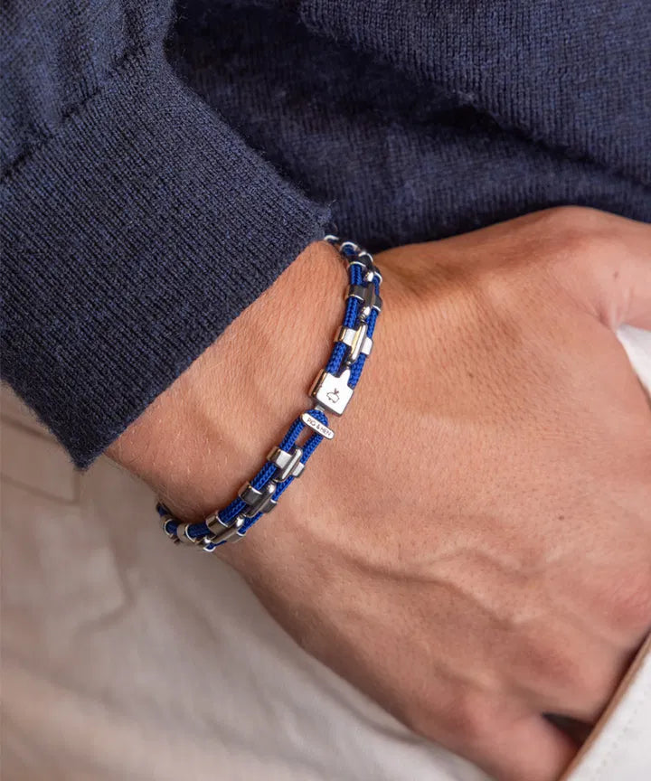 Jazzy James Rope Bracelet - Cobalt | Silver Jewellery Antell 