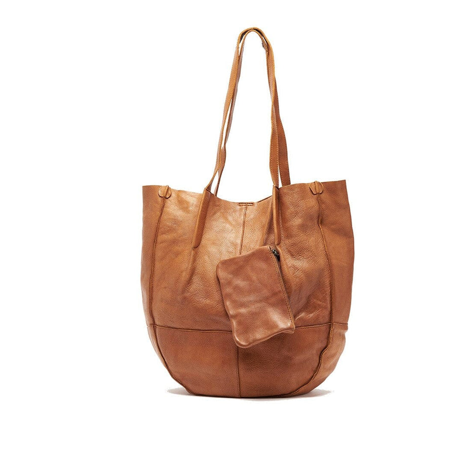 Jennifer Large Leather Bucket Bag Bag Oran Cognac 