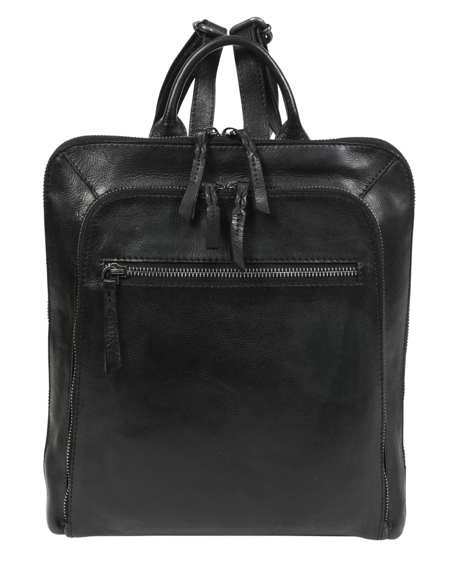 Jessa Leather Backpack Handbag Modapelle Black 